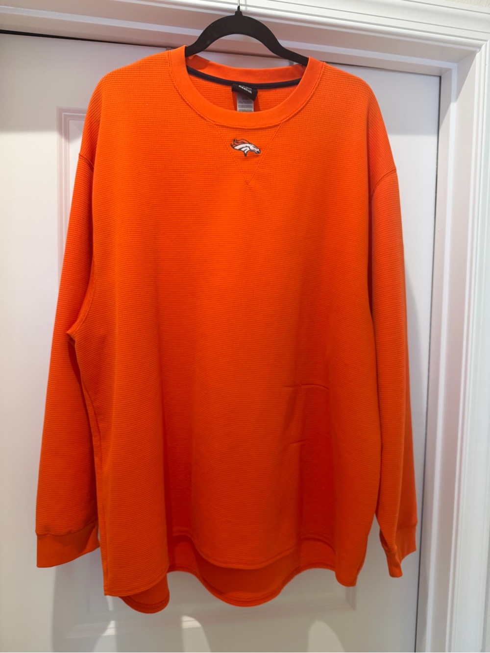 Reebok NFL Denver Broncos Orange Long Sleeve Men's Waffle-Knit Tee XXL